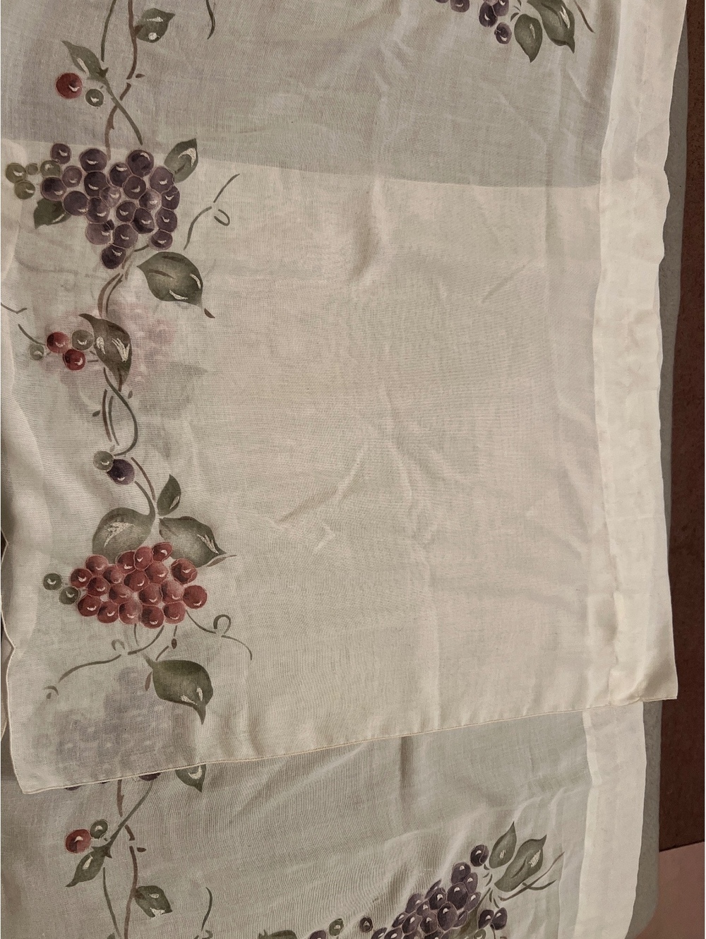 Lot of 2 vintage linen Grape Vine curtains